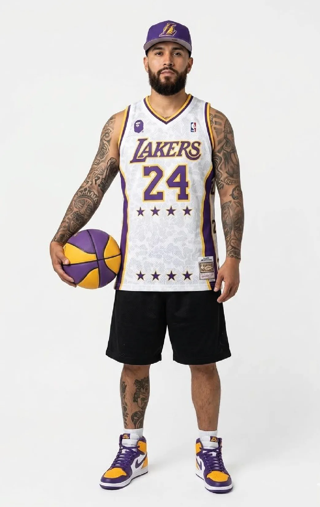 Modelo luciendo el esqueleto oro 24 de BUCKETS